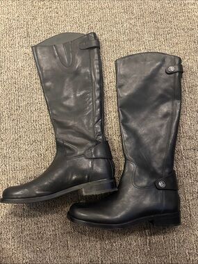 Sam endelman Classic Black Leather Riding Boots